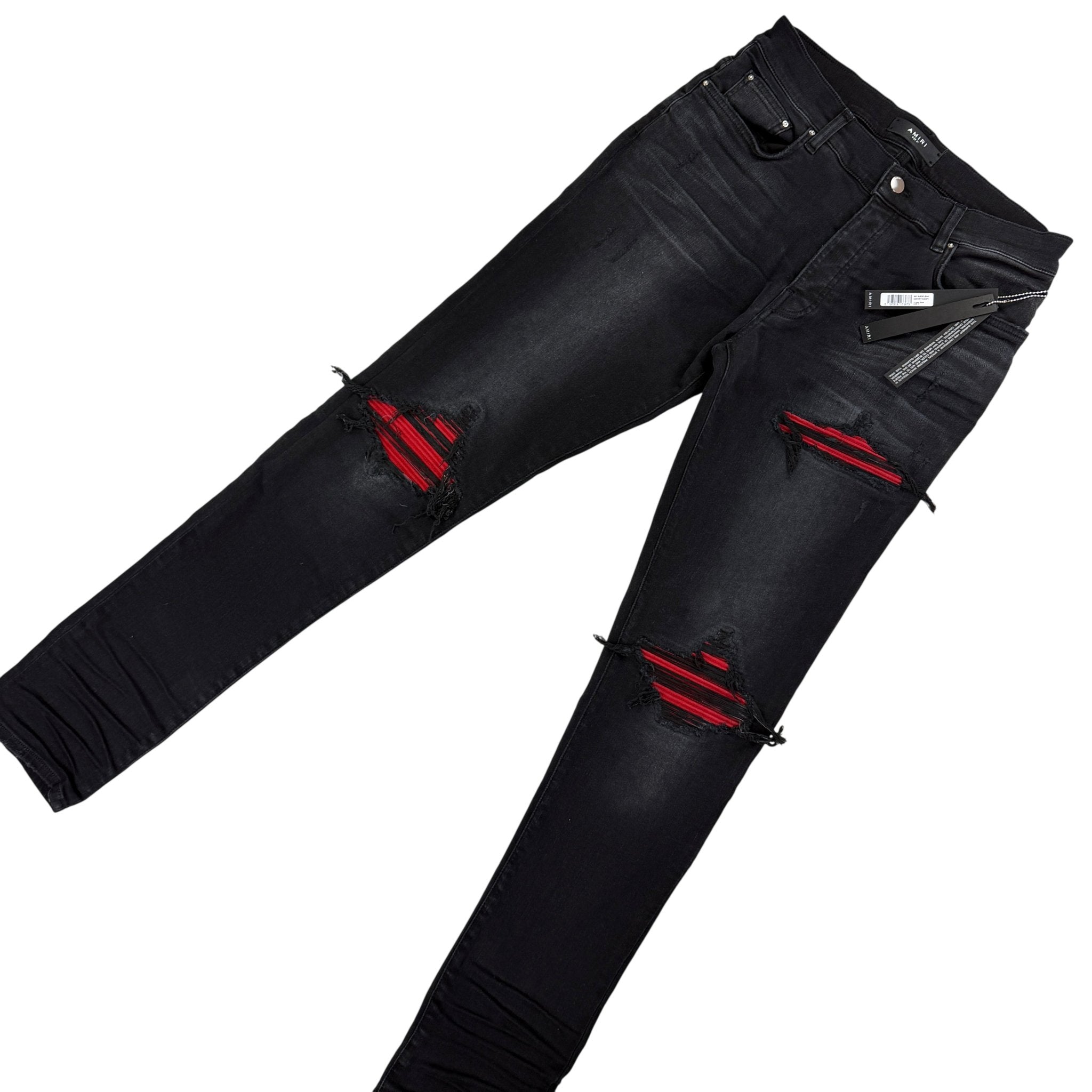 Amiri Men’s Black & Red Distressed Ripped Jeans - Uk 31 - Morely TrendsAmiri Type here:)