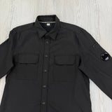 Cp Company Black Button-up Overshirt - Large