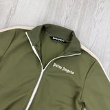 Palm Angels Men’s Khaki Green Track Jacket - Medium Slim