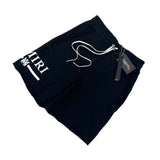 Amiri Men’s Black Cotten Logo Printed Drawstring Shorts
