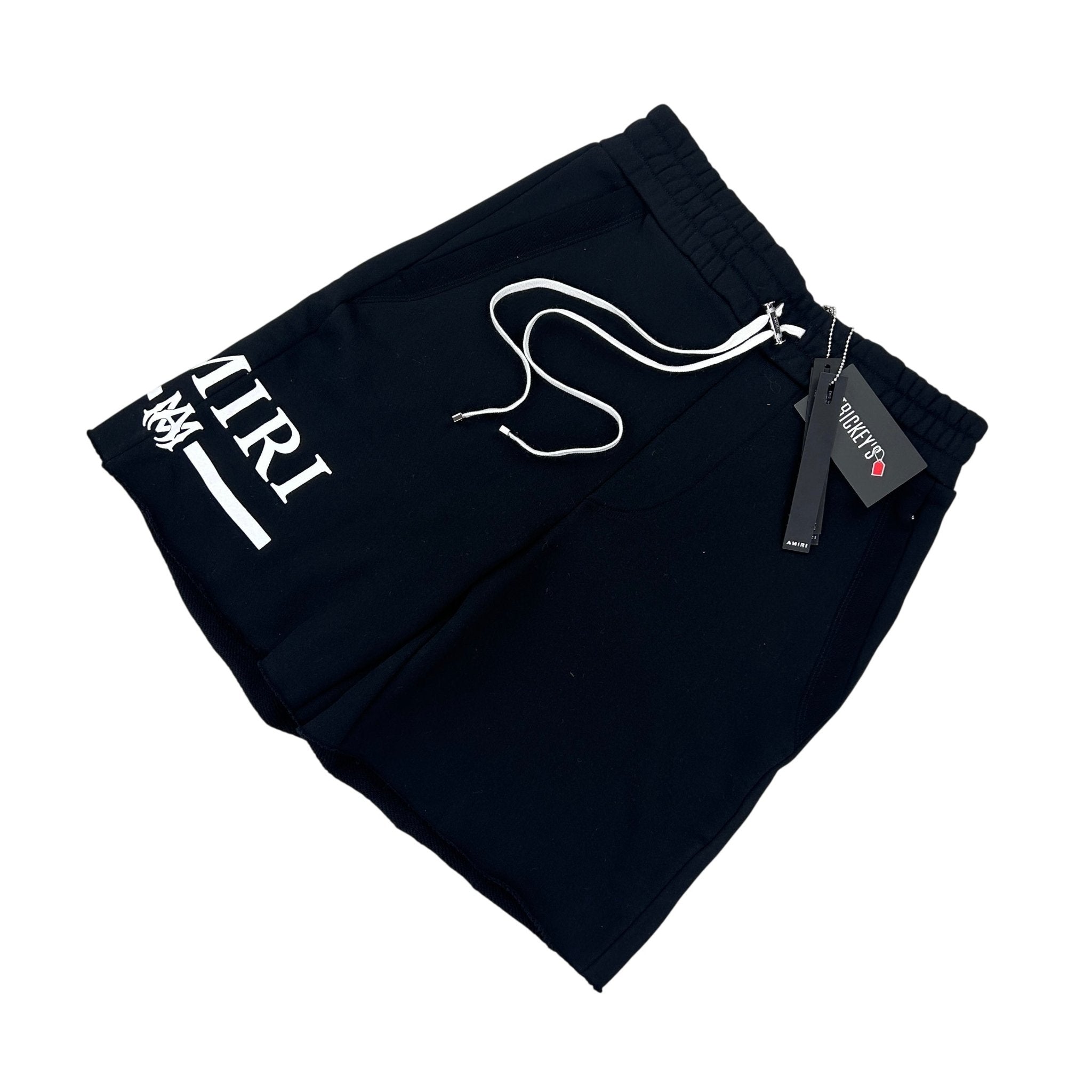 Amiri Men’s Black Cotten Logo Printed Drawstring Shorts - Morely TrendsAmiri Type here:)