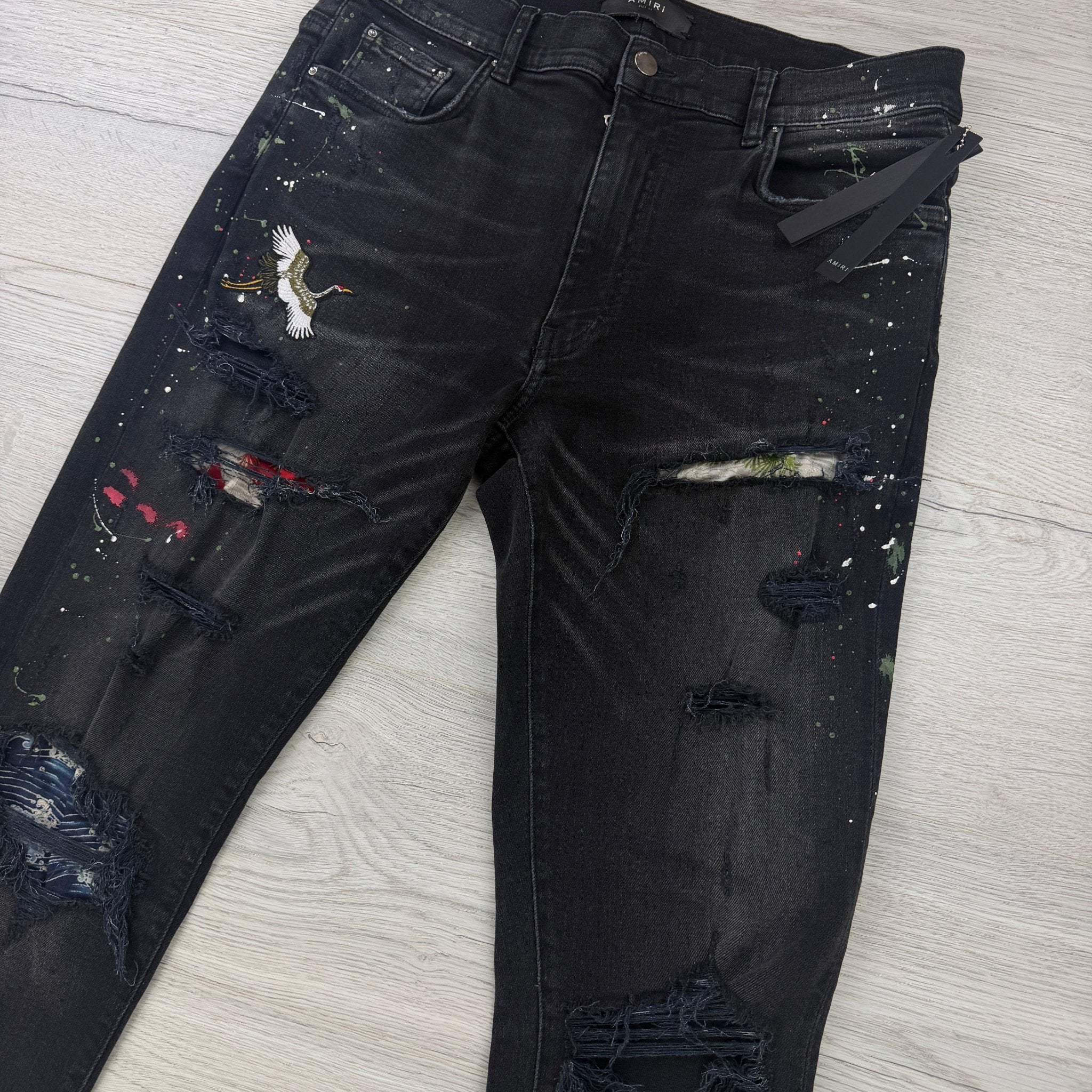 Amiri Men’s MX1 Aged Black Distressed Jeans - Uk 34 - Morely TrendsAmiri Type here:)