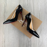 Christian Louboutin Women’s Black Kate 120 Patent Leather Pumps