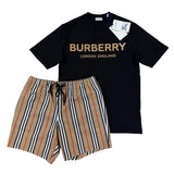 Burberry Men’s Black T-shirt & Shorts Set