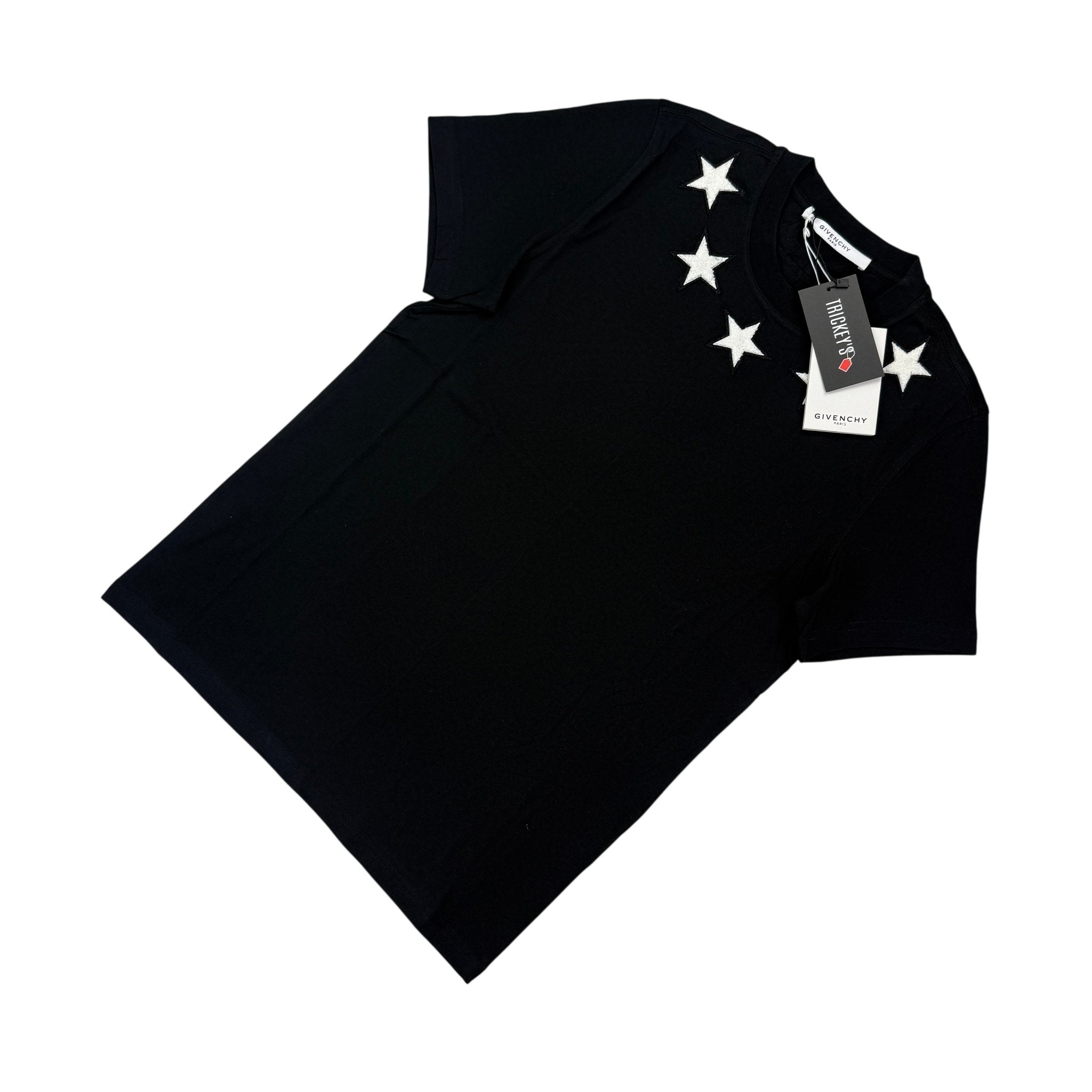 Givenchy Men’s Black T-shirt Neckline White Stars - Morely TrendsGivenchy Type here:)