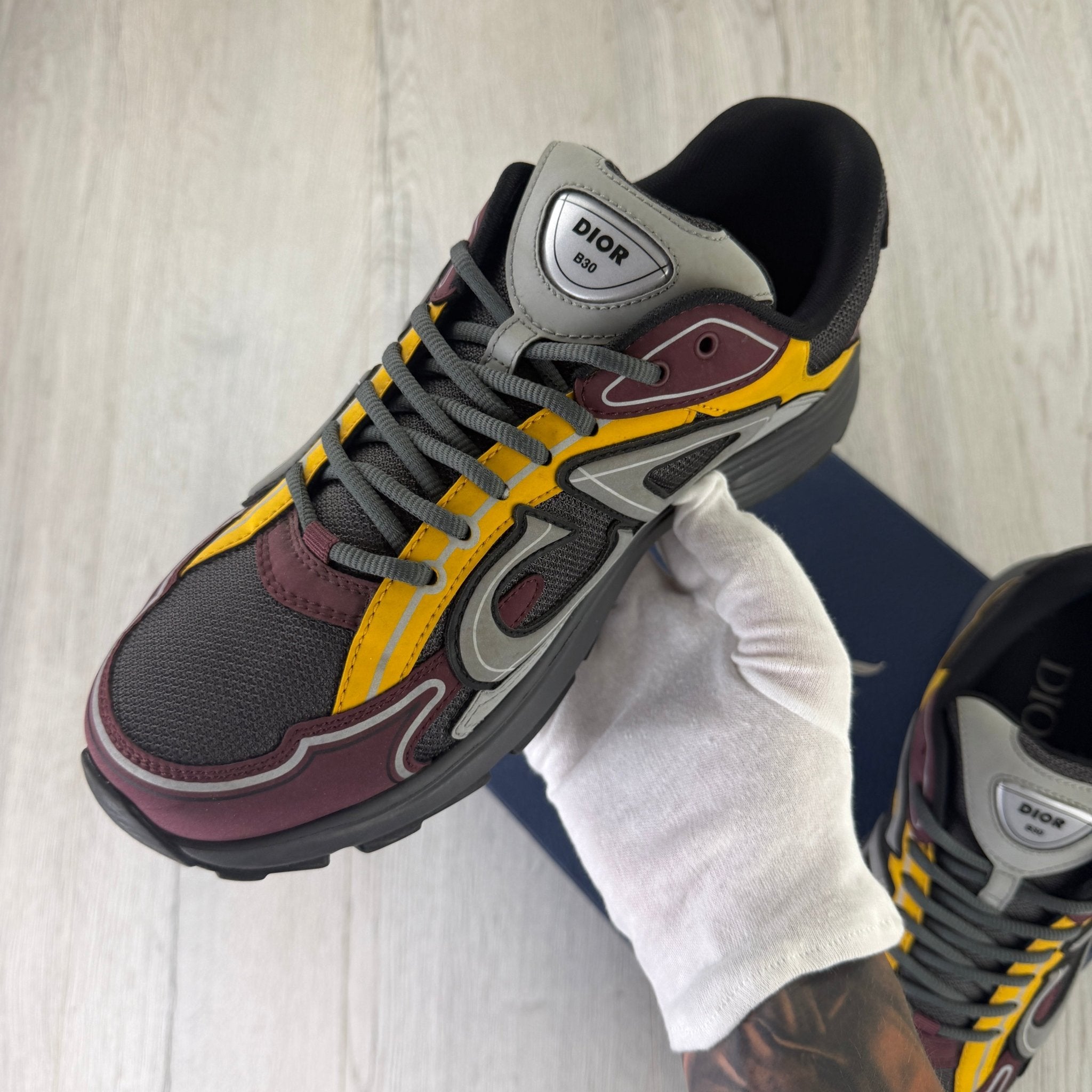Dior B30 Men’s Burgundy / Yellow Trainers - 43 (Uk 9) - Morely TrendsDior Type here:)