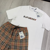 Burberry Men’s White T-shirt & Shorts Set