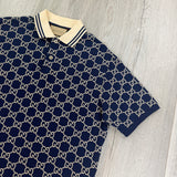 Gucci Men’s Navy GG Interlocking Polo Shirt