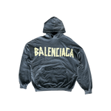 Balenciaga Black & Beige Tape Logo Hoodie - Morely TrendsBalenciaga Type here:)