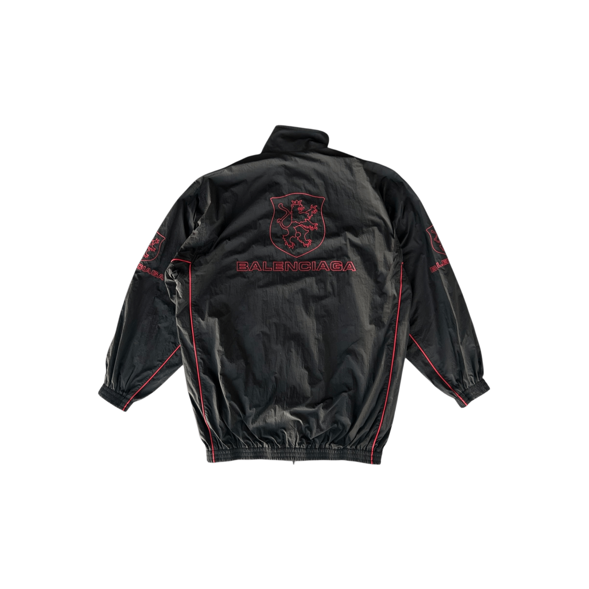 Balenciaga Black & Red Lion Club Embroidered Logo Track Jacket - Morely TrendsBalenciaga Type here:)