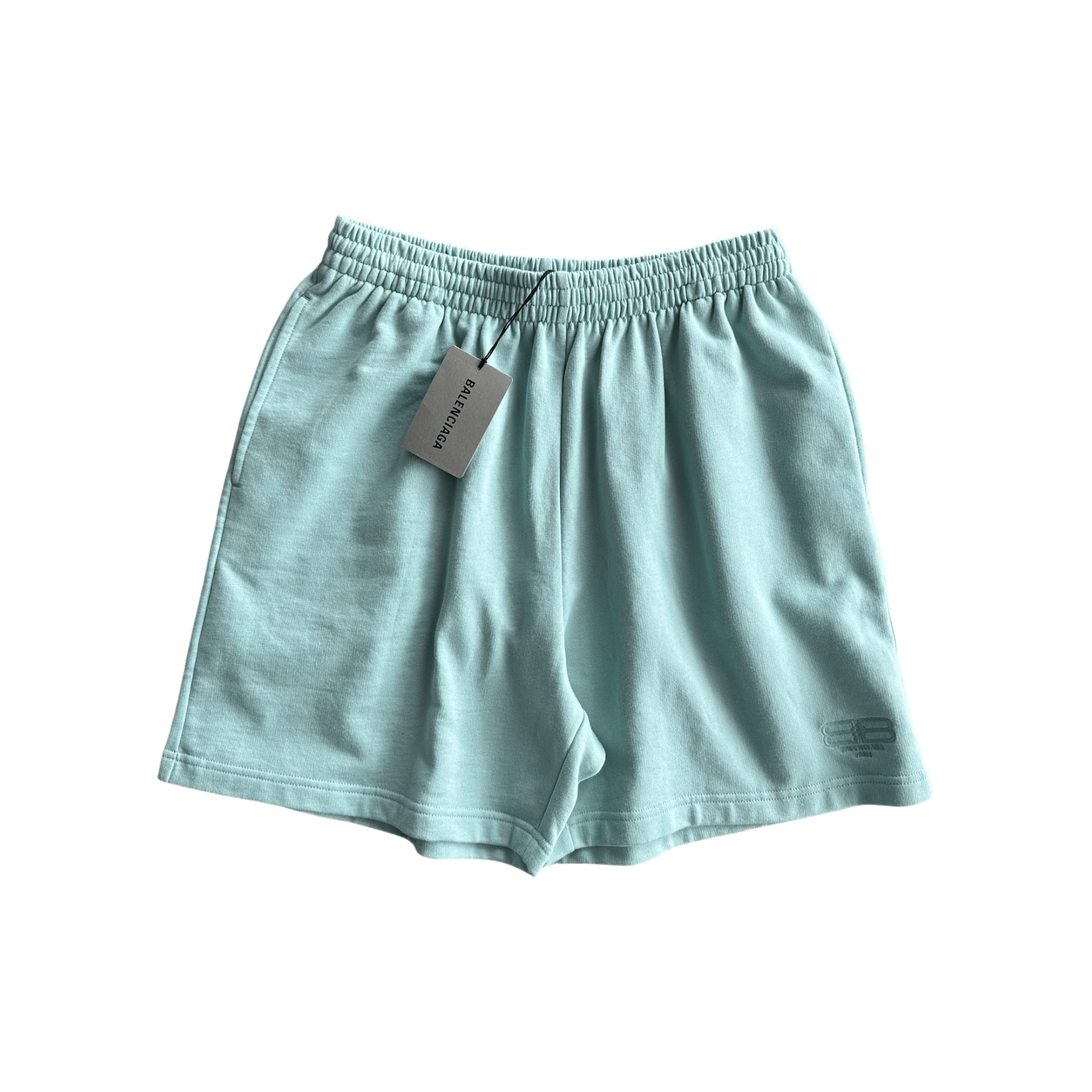 Balenciaga Turquoise BB Embroidered Logo Shorts - Morely TrendsBalenciaga Type here:)