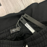 Amiri Men’s Black Cotten Logo Printed Drawstring Shorts
