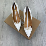 Christian Louboutin Women’s White Kate 120 Patent Leather Pumps
