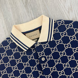 Gucci Men’s Navy GG Interlocking Polo Shirt