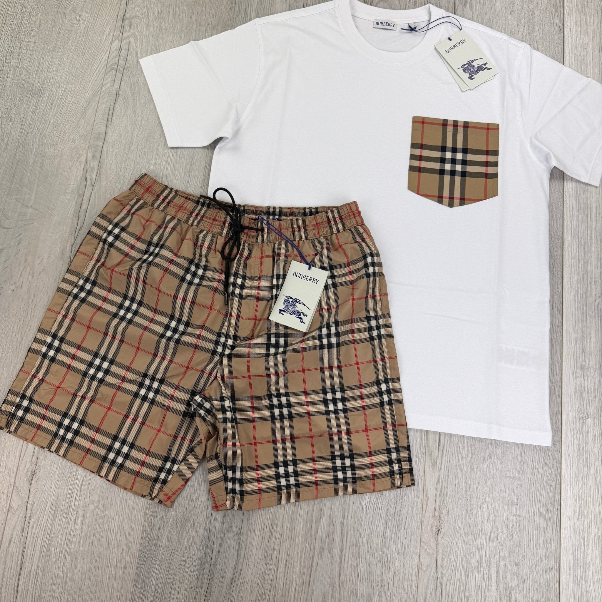 Burberry Men’s White T-shirt & Shorts Set - Morely TrendsBurberry Type here:)