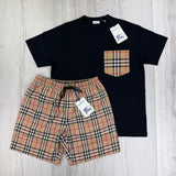 Burberry Men’s Black T-shirt & Shorts Set