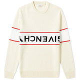 Givenchy Men’s Beige Stripe Logo Knitted Crewneck Jumper - Morely TrendsGivenchy Type here:)