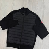 Canada Goose Men’s Black Zip-up Hybridge Knit Jacket