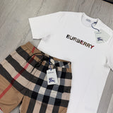 Burberry Men’s White T-shirt & Shorts Set