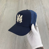 Amiri Men’s Blue Baseball Cap White Embroidered Logo