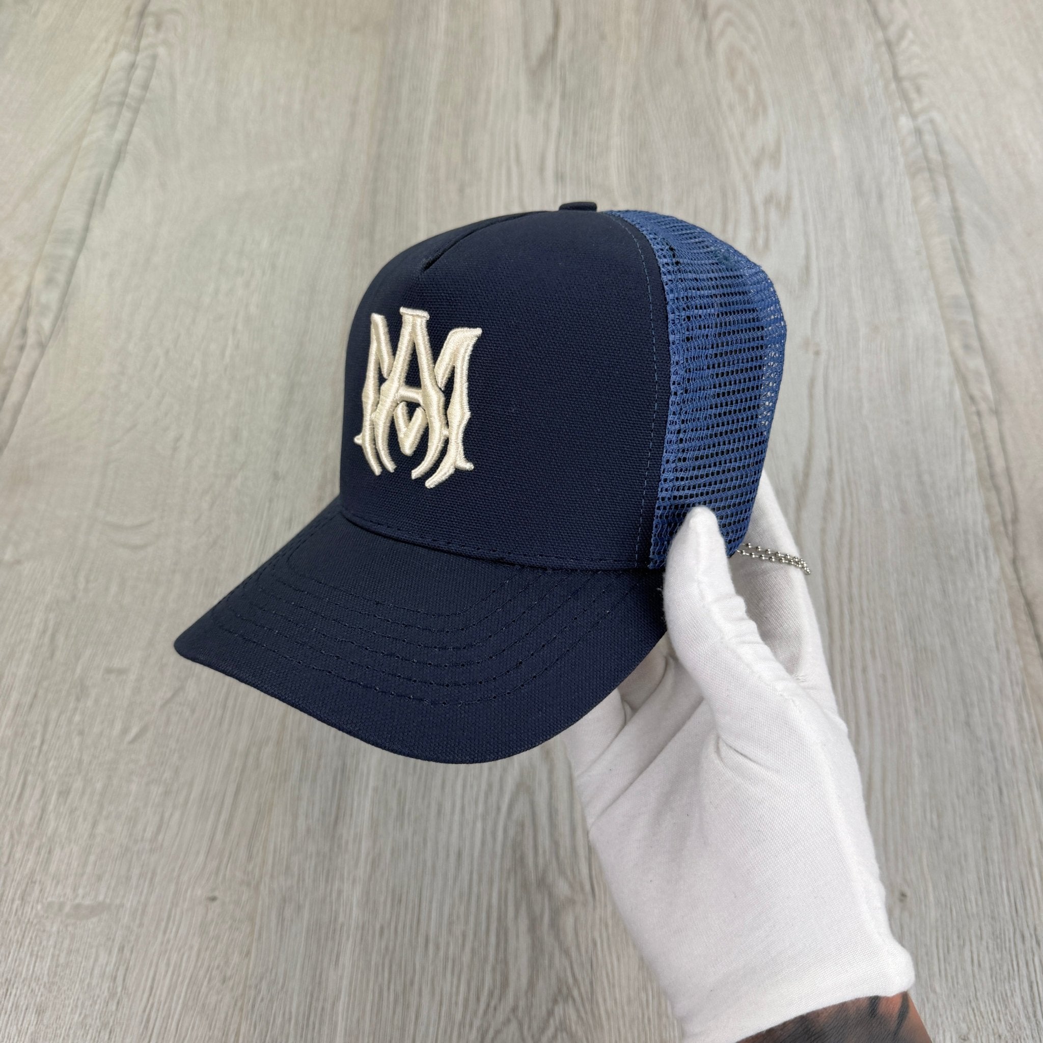 Amiri Men’s Blue Baseball Cap White Embroidered Logo - Morely TrendsAmiri Type here:)