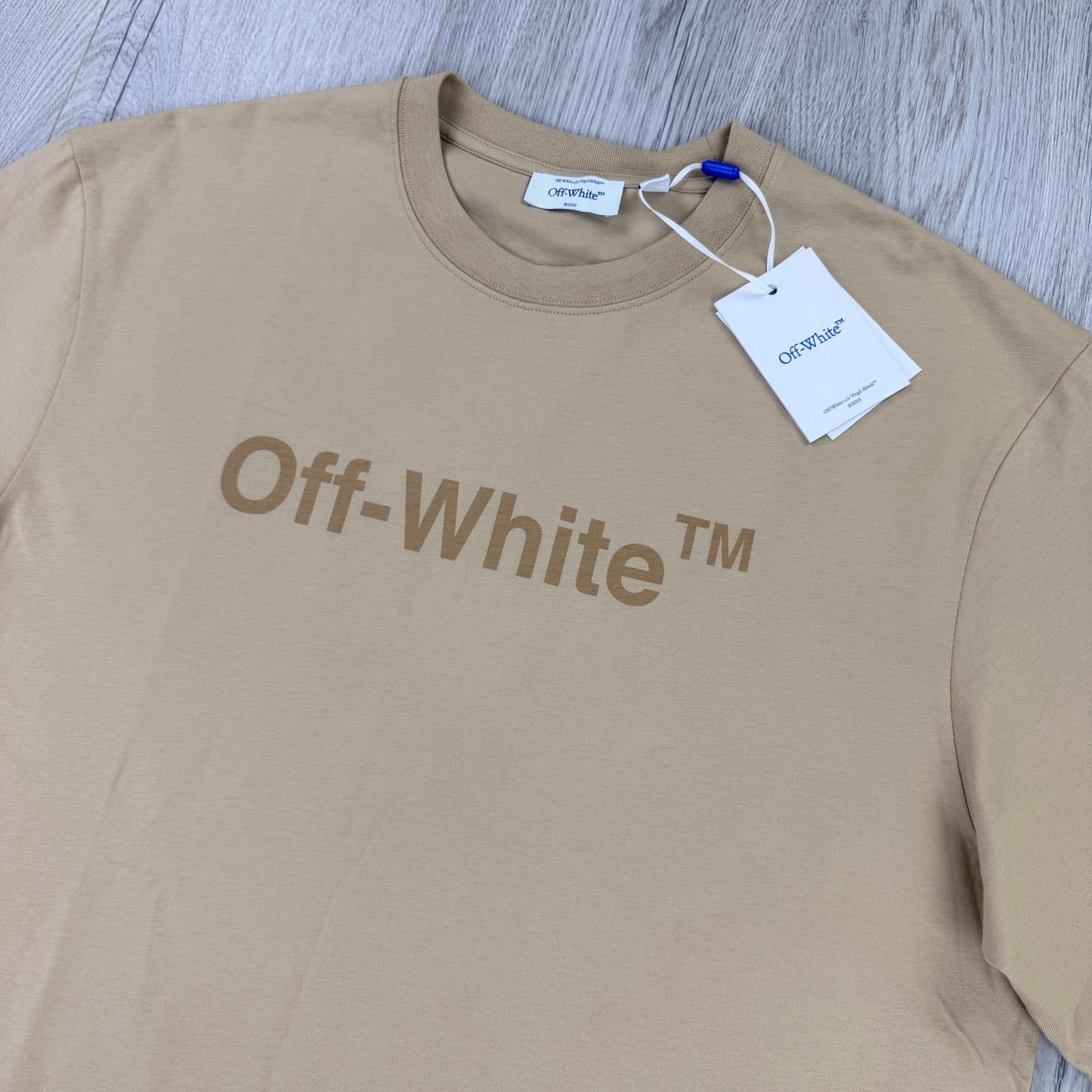 Off White Men’s Beige T-shirt - Medium - Morely TrendsOff white Type here:)