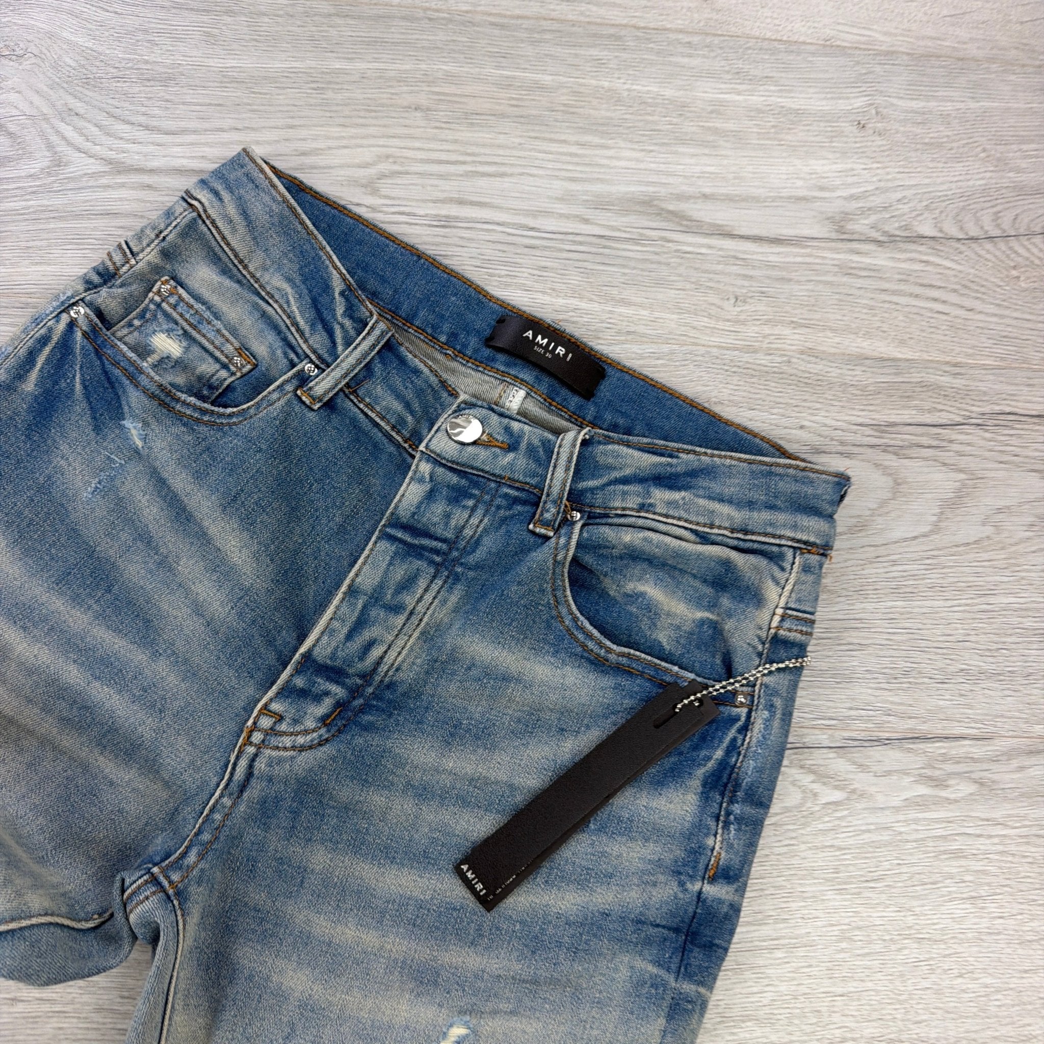 Amiri Men’s Blue MX1 Distressed Ripped Jeans - Uk 30 - Morely TrendsAmiri Type here:)