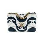 Chanel Black & White CC Fabric Medium Chanel 19 Flap Bag - Morely TrendsChanel Type here:)