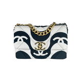 Chanel Black & White CC Fabric Medium Chanel 19 Flap Bag - Morely TrendsChanel Type here:)