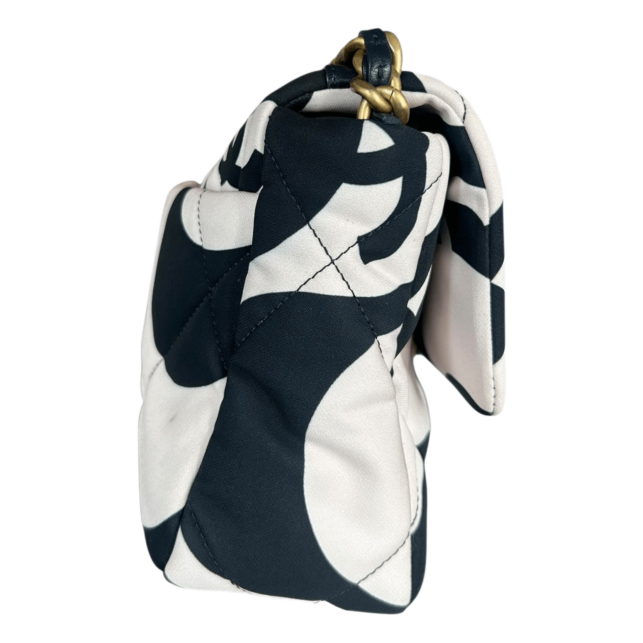 Chanel Black & White CC Fabric Medium Chanel 19 Flap Bag - Morely TrendsChanel Type here:)