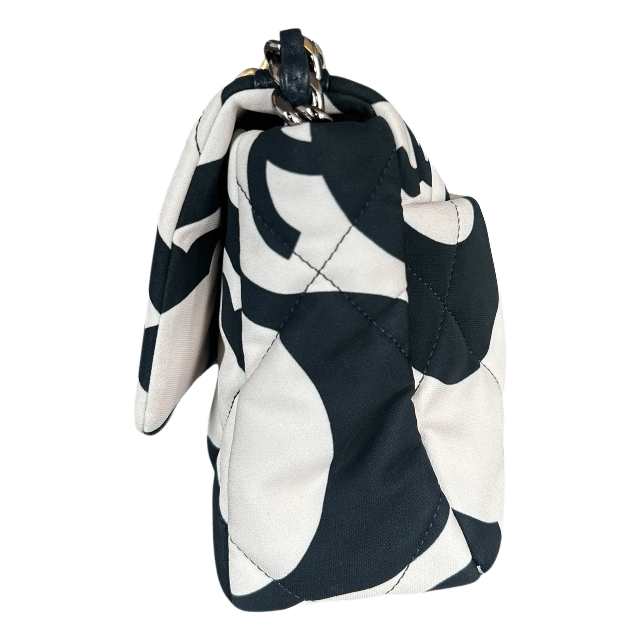 Chanel Black & White CC Fabric Medium Chanel 19 Flap Bag - Morely TrendsChanel Type here:)