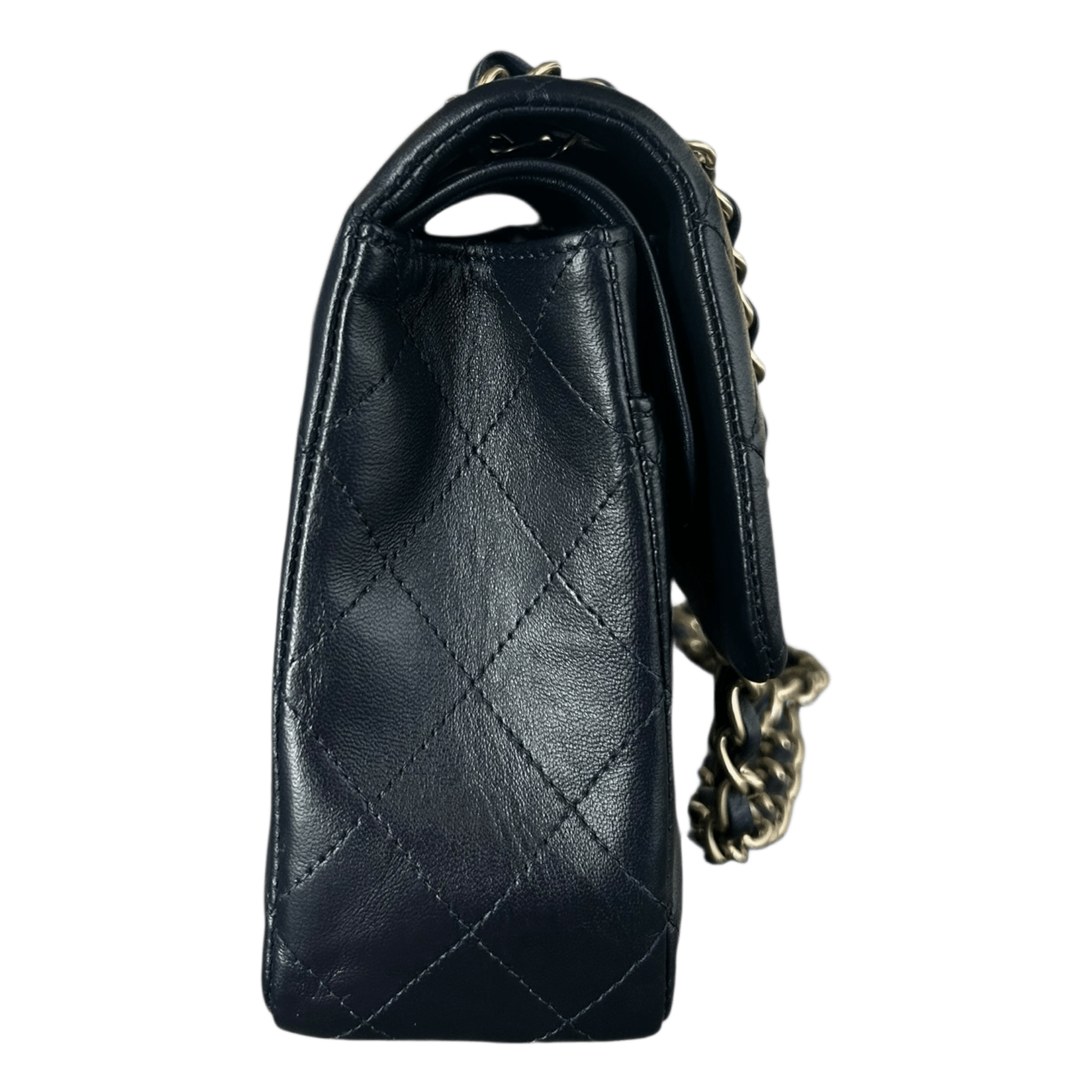 Chanel Navy Blue Lambskin Quilted Medium Flap Bag - Morely TrendsChanel Type here:)