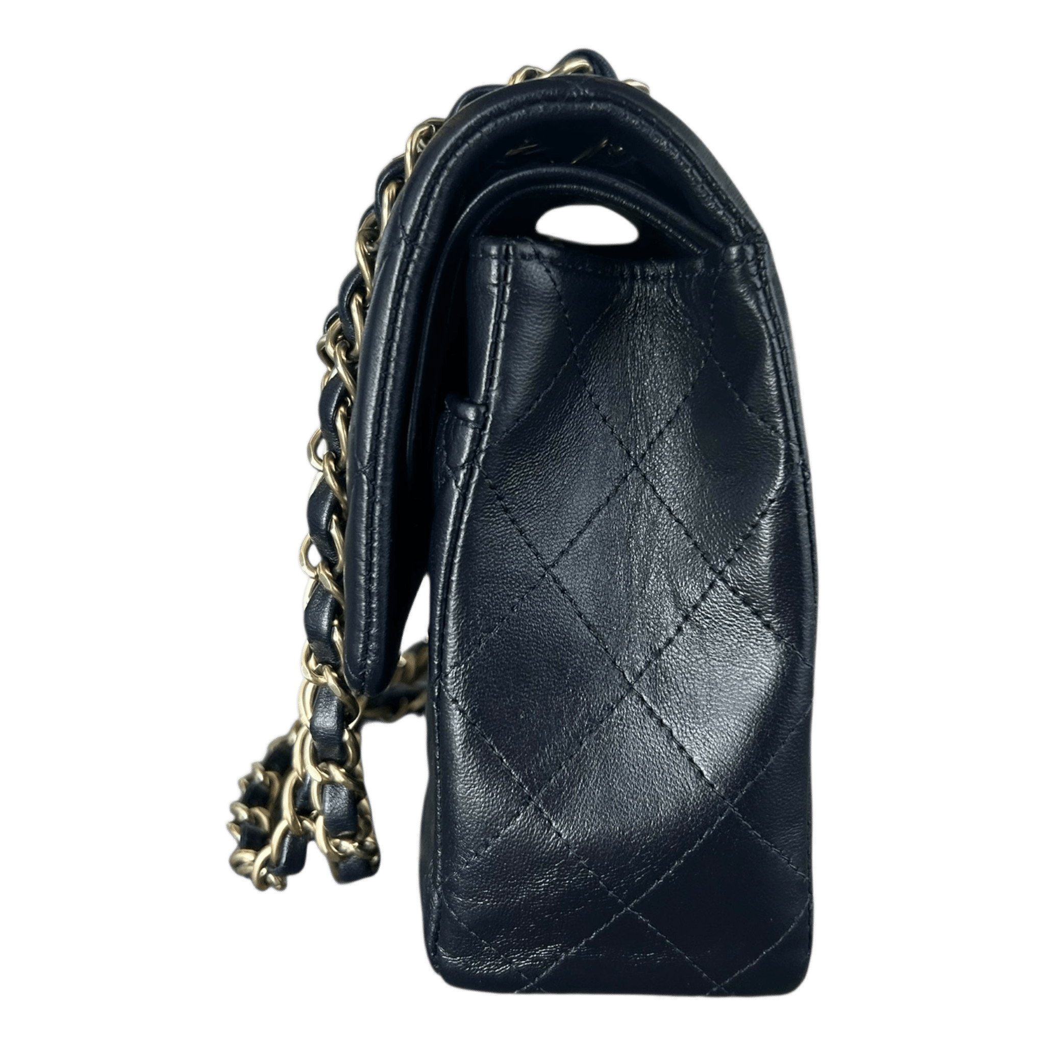 Chanel Navy Blue Lambskin Quilted Medium Flap Bag - Morely TrendsChanel Type here:)