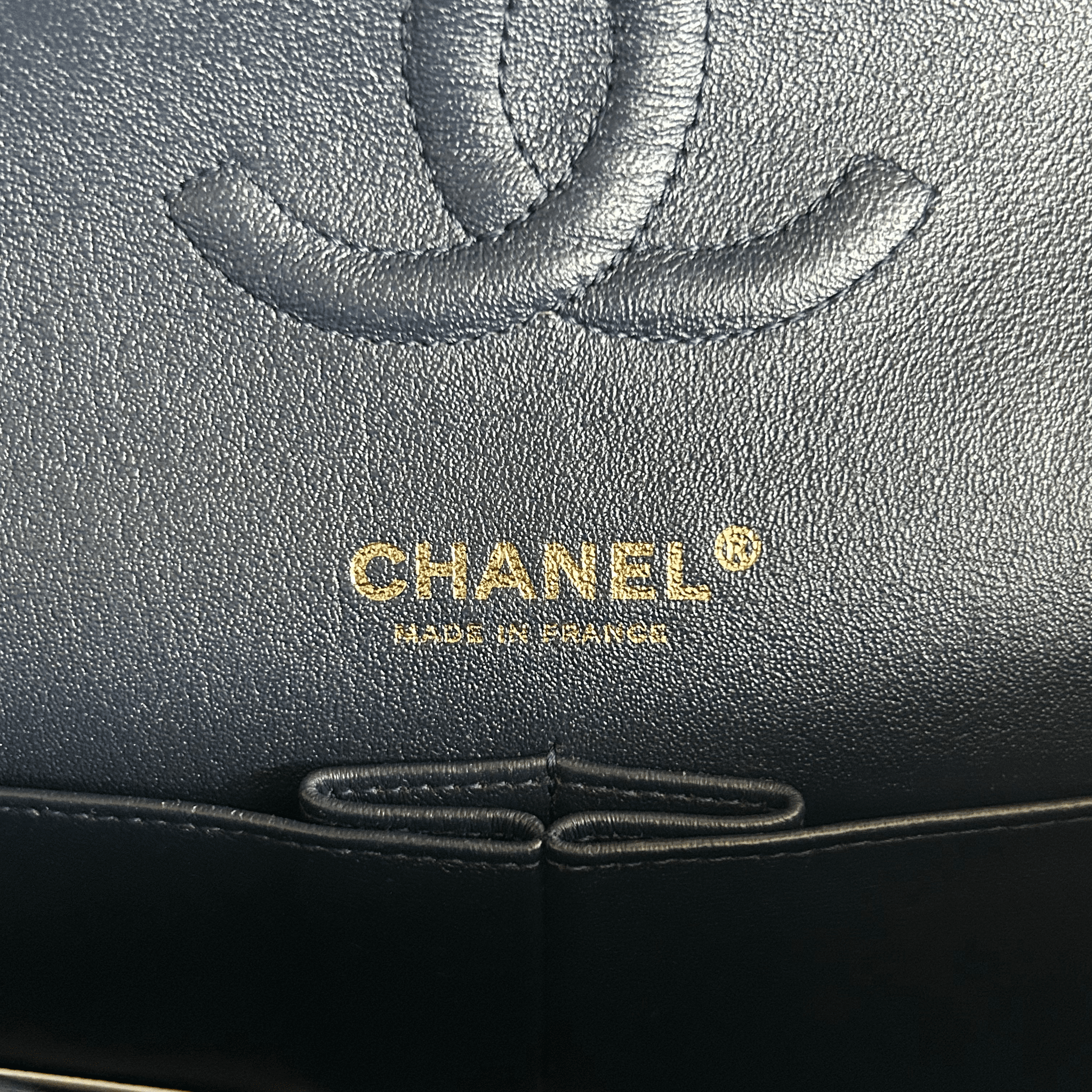 Chanel Navy Blue Lambskin Quilted Medium Flap Bag - Morely TrendsChanel Type here:)