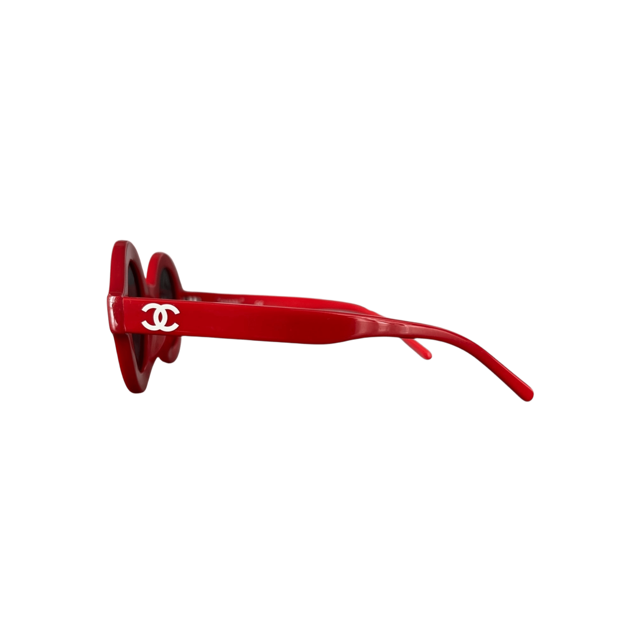 Chanel Pharrell Red & White Round Sunglasses - Morely TrendsChanel Type here:)