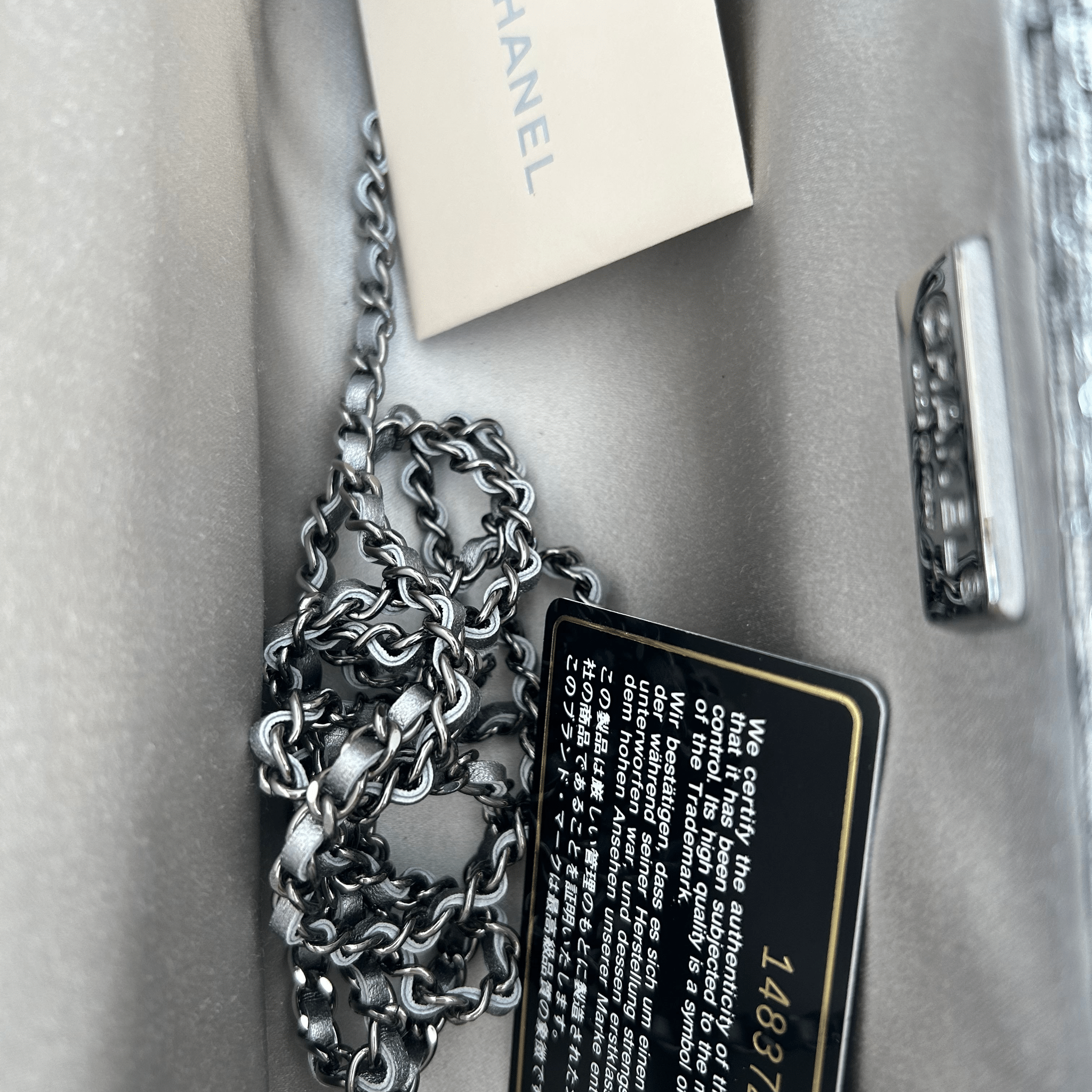 Chanel Silver Python Clutch on Chain Bag - Morely TrendsChanel Type here:)