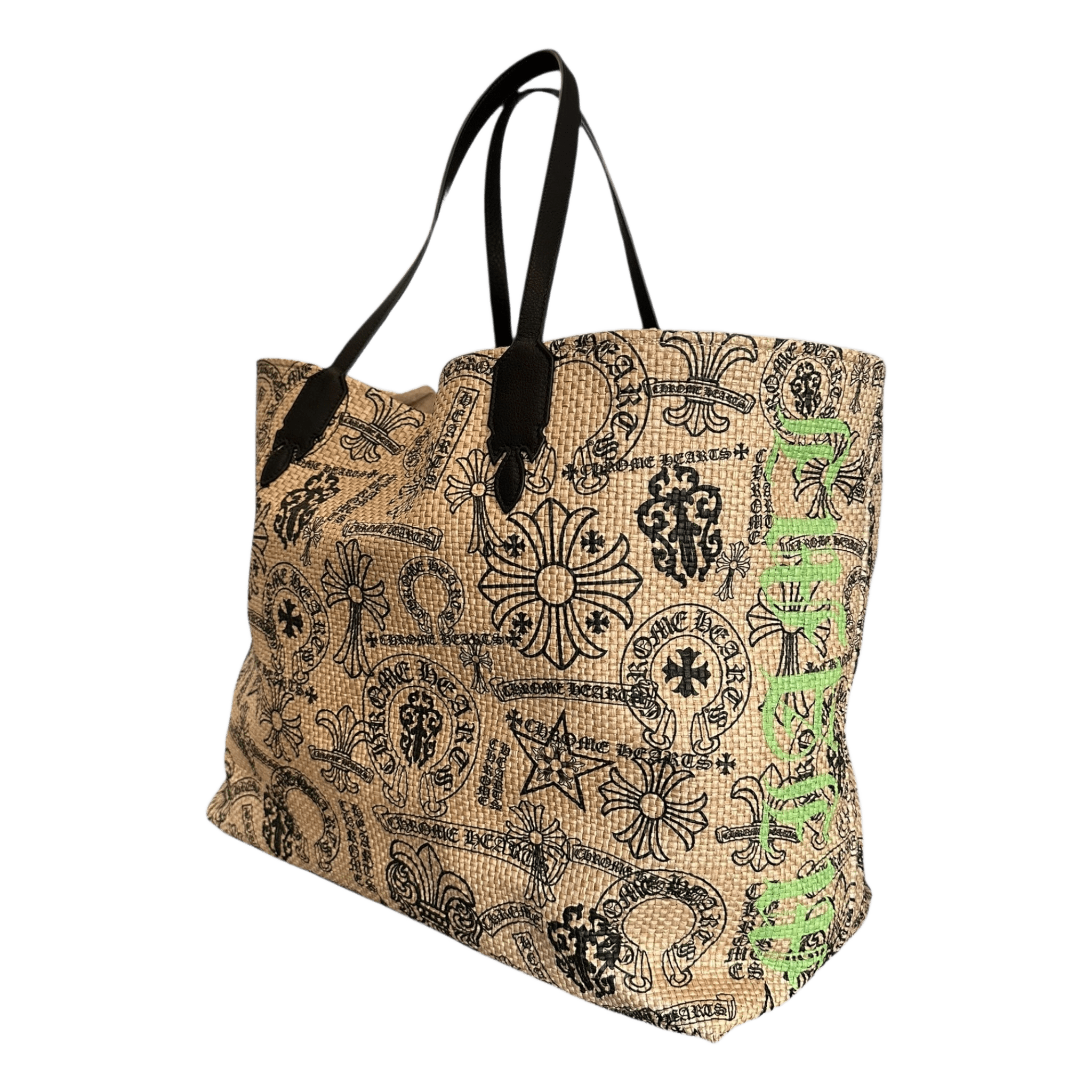 Chrome Hearts Beige & Black Miami Exclusive Stencil Beach Tote Bag - Morely TrendsChrome Hearts Type here:)