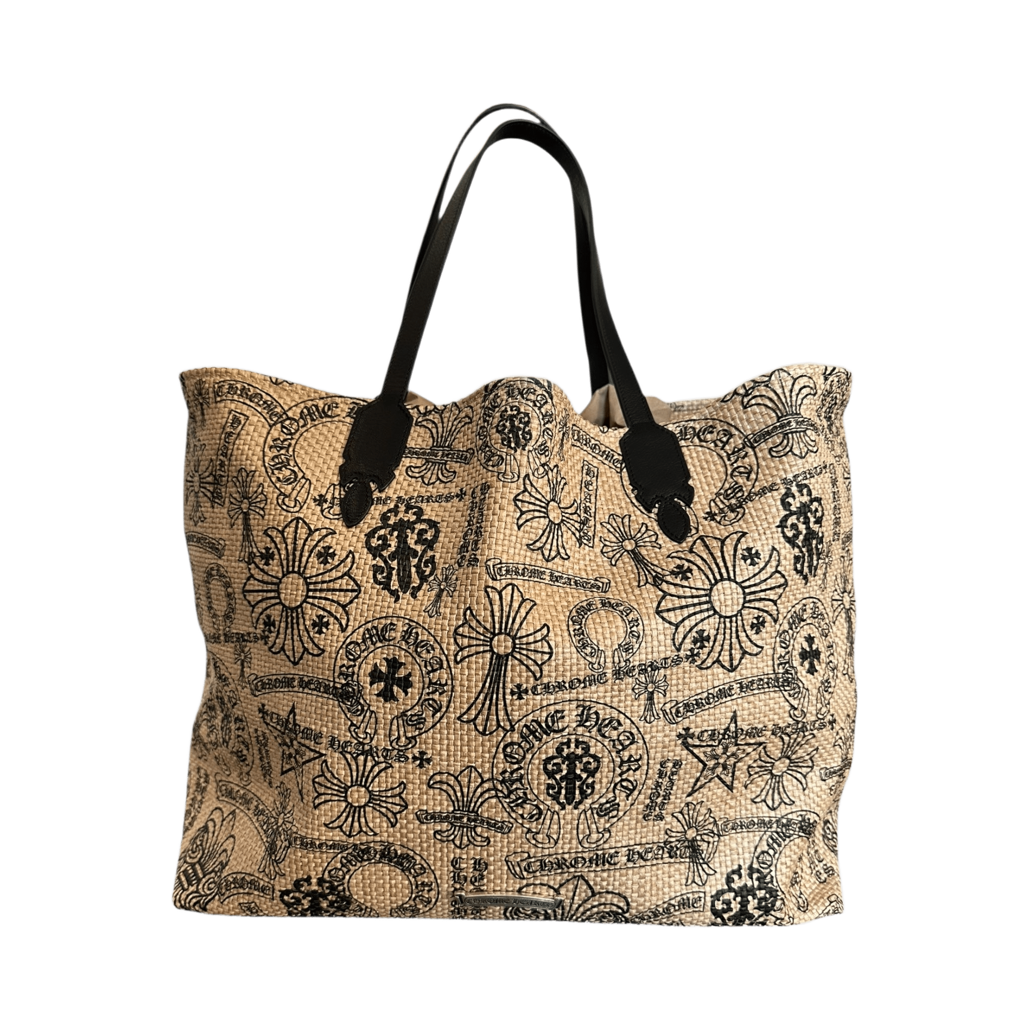 Chrome Hearts Beige & Black Miami Exclusive Stencil Beach Tote Bag - Morely TrendsChrome Hearts Type here:)