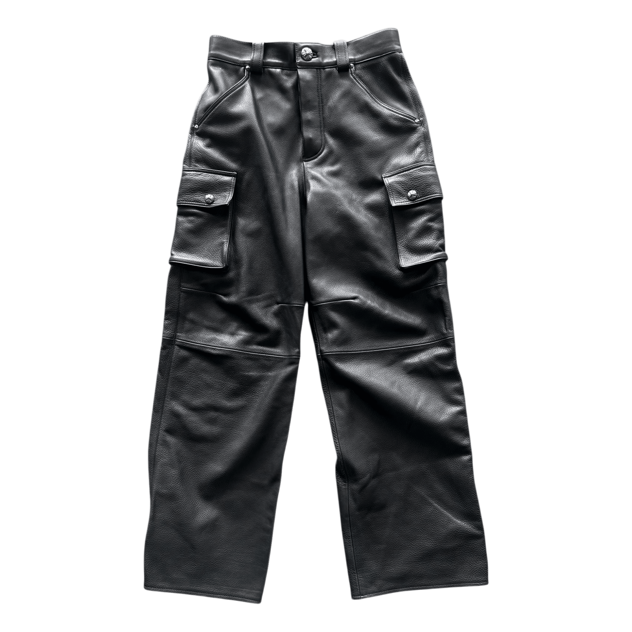 Chrome Hearts Black Leather Cargo Pants - Morely TrendsChrome Hearts Type here:)