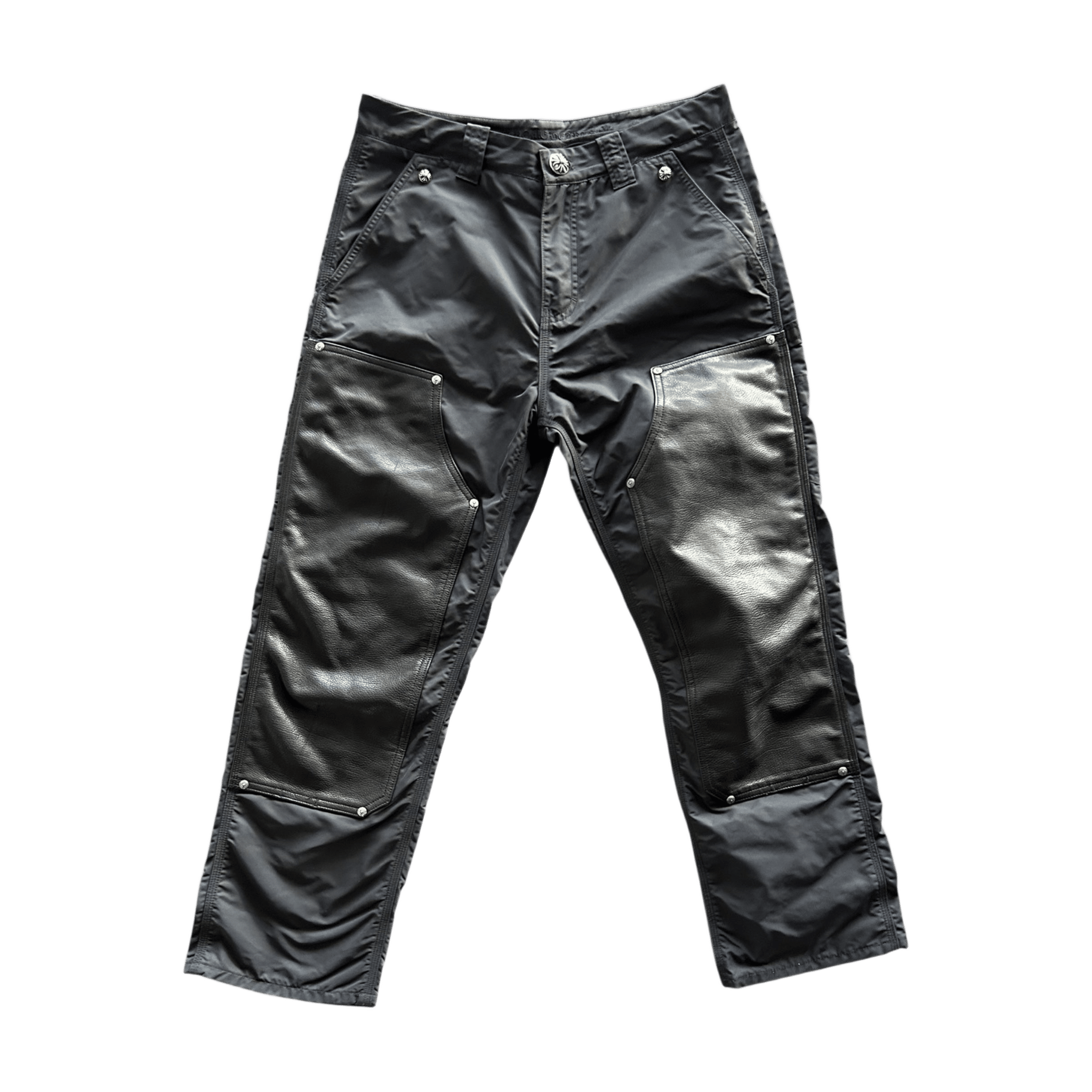Chrome Hearts Black Nylon & Leather Carpenter Pants - Morely TrendsChrome Hearts Type here:)