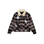 Chrome Hearts Black & Red Cross Patch Plaid Sherpa Jacket - Morely TrendsChrome Hearts Type here:)