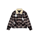 Chrome Hearts Black & Red Cross Patch Plaid Sherpa Jacket - Morely TrendsChrome Hearts Type here:)