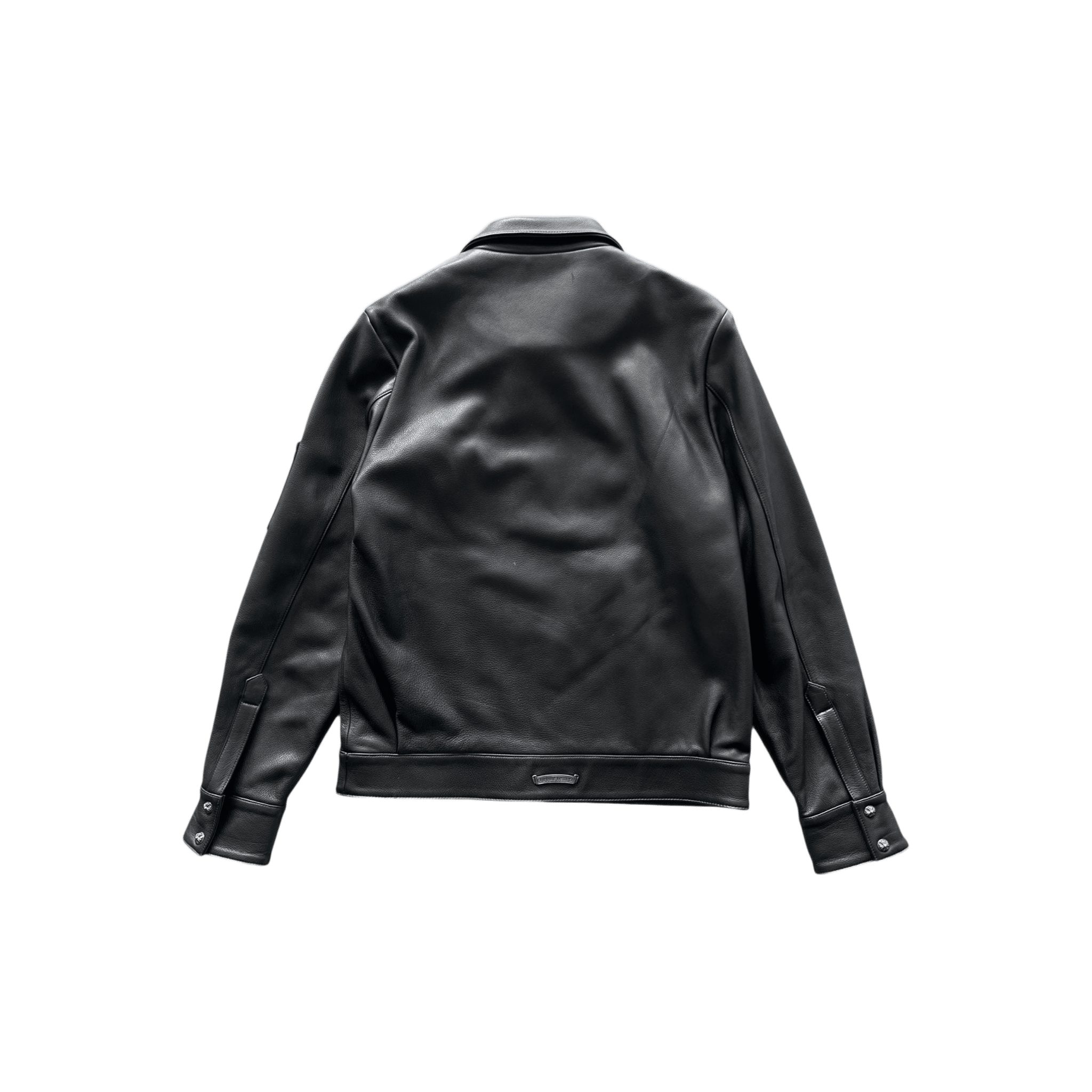 Chrome Hearts Black Triple Cross Patch Leather Jacket - Morely TrendsChrome Hearts Type here:)