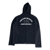 Chrome Hearts Black & White Leather Triple Cross Patch Cashmere Zip Up Hoodie - Morely TrendsChrome Hearts Type here:)