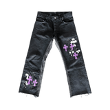 Chrome Hearts Black, Zebra & Purple Cross Patch Jeans - Morely TrendsChrome Hearts Type here:)