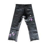 Chrome Hearts Black, Zebra & Purple Cross Patch Jeans - Morely TrendsChrome Hearts Type here:)