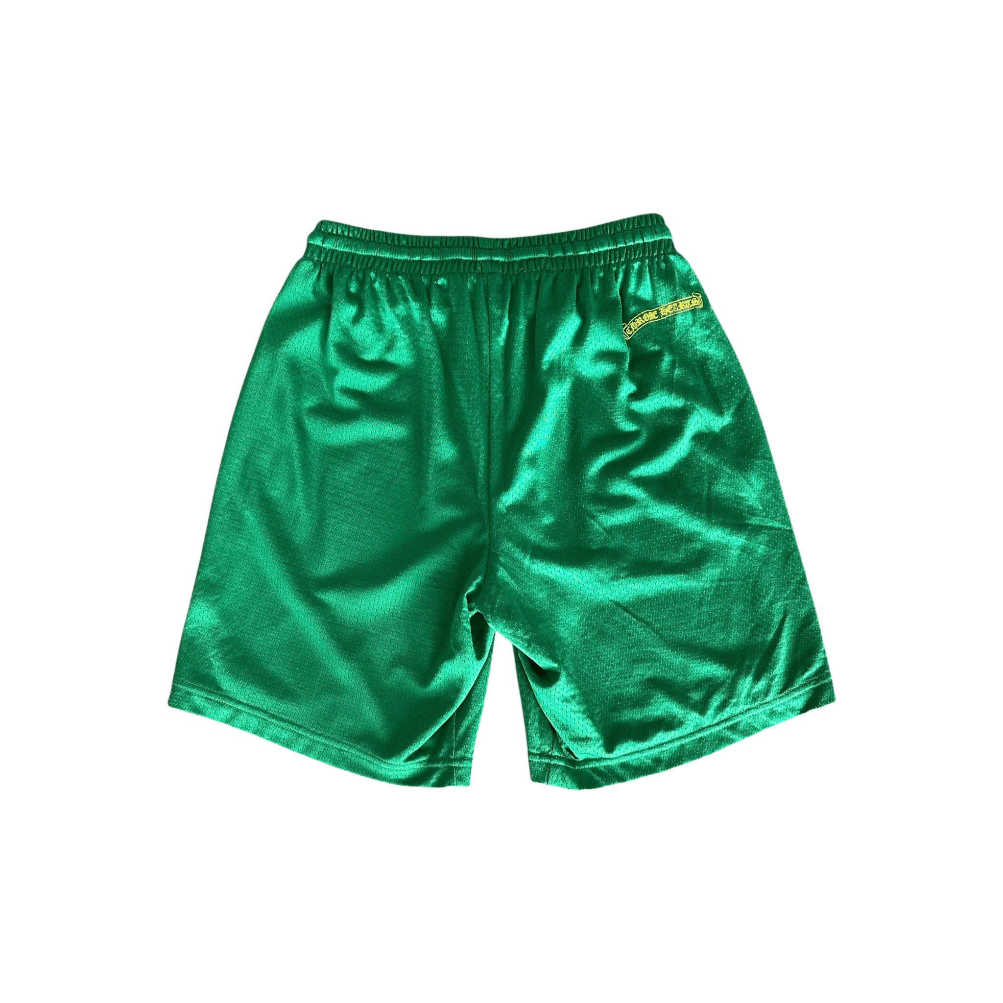 Chrome Hearts Green & Yellow Logo Mesh Shorts - Morely TrendsChrome Hearts Type here:)