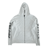 Chrome Hearts Grey & Black Embroidered Cashmere Zip Up Hoodie - Morely TrendsChrome Hearts Type here:)
