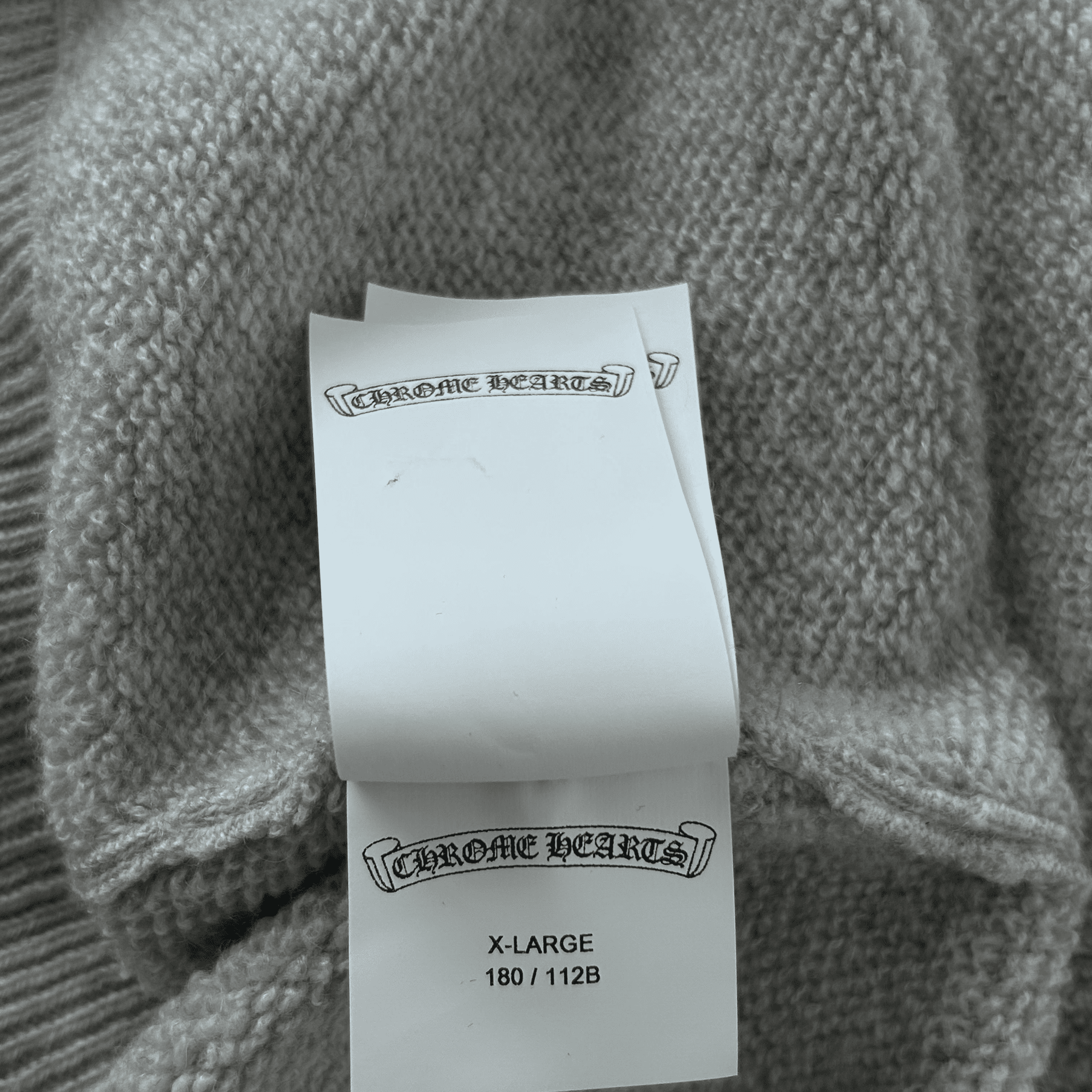 Chrome Hearts Grey & Black Embroidered Cashmere Zip Up Hoodie - Morely TrendsChrome Hearts Type here:)