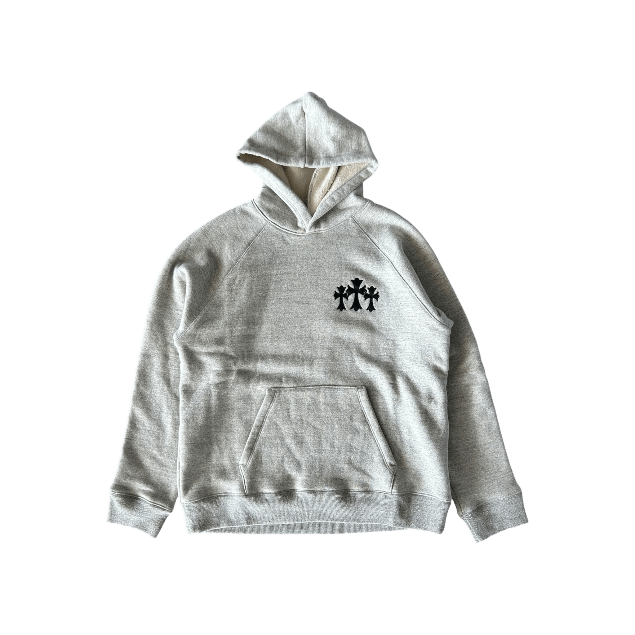 Chrome Hearts Grey & Black Triple Cross CH Logo Embroidered Hoodie - Morely TrendsChrome Hearts Type here:)